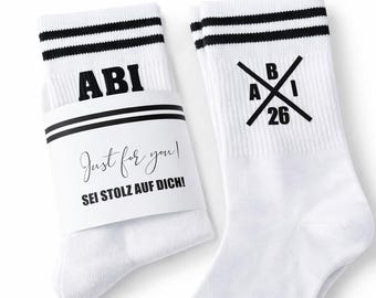 ABI - Abschluss - Tennissocken - Abitur 2026 - Abschluss 2026 -  bedruckte Socken - Geschenk