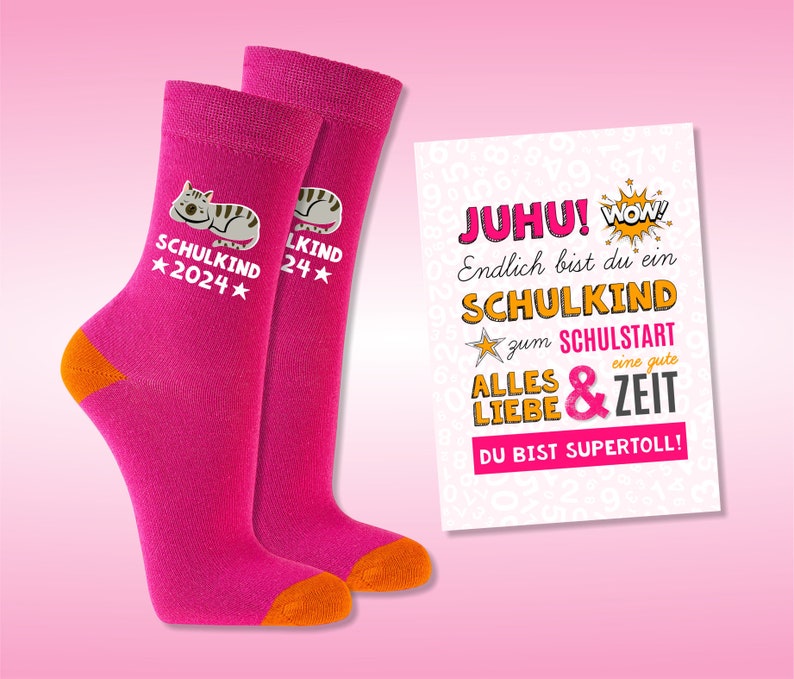 SCHOOL ENTRY Schoolchild socks GIFT for the sun and rainbow school bag image 10