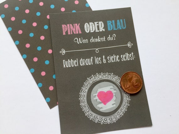 Rubbelkarte Geschlecht Vom Baby Rubbellos Babyshower Etsy