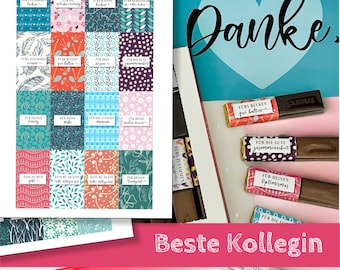 Download: MERCI banderoles for the BEST COLLEAGUES the best colleague suitable for Merci chocolate gift Christmas