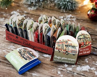 Advent calendar CAMPER motorhome filled with 24x THANK YOU Christmas time, DIY, print template, camping