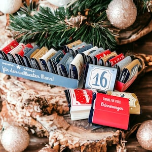 Adventskalender MAN ECHTGENOOT vriend gevuld met 24x BEDANKT Kersttijd, doe het zelf, printsjabloon, eigenliefde afbeelding 1