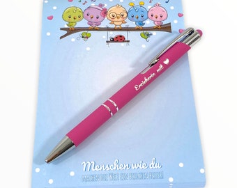 Gift Set Kindergarten Teacher with Heart - Pad and Ballpoint Pen