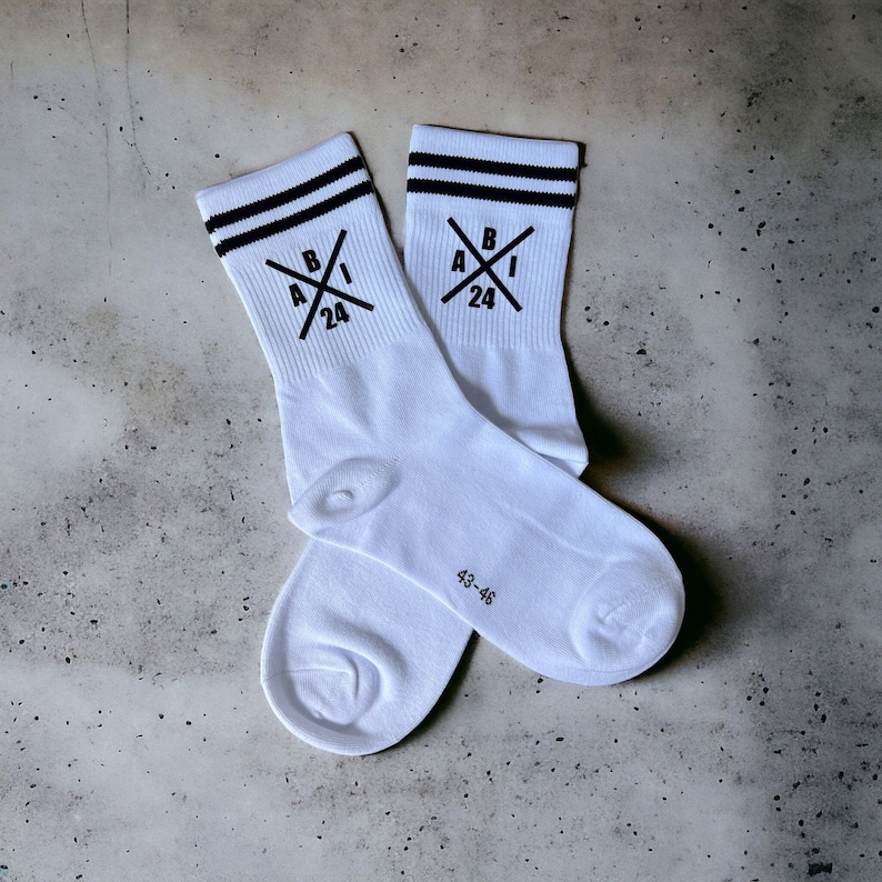 ABI graduation chaussettes de tennis Abitur 2024 graduation 2024 chaussettes imprimées cadeau image 7