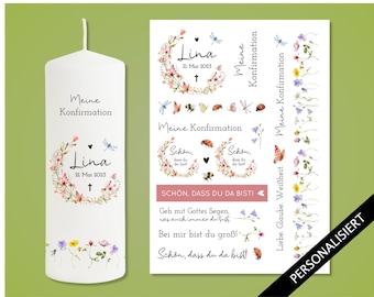 CONFIRMATION CANDLE and decoration sayings to design yourself