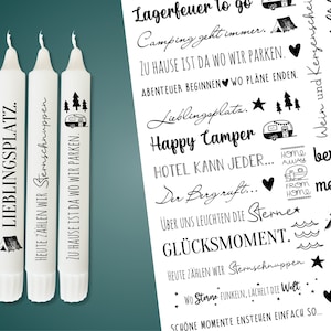 Candle tattoo foil - CAMPING as a gift - for candles / ceramics DIN A4