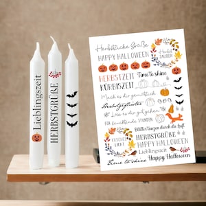 HERBST bunt Tattoofolie - Halloween - für Kerzen / Keramik DIN A4