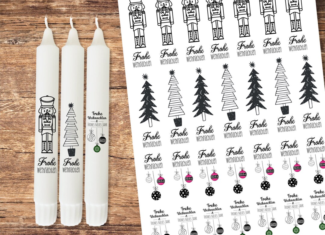 KERST tattoofolie Notenkraker ADVENT voor kaarsen / keramiek DIN A4