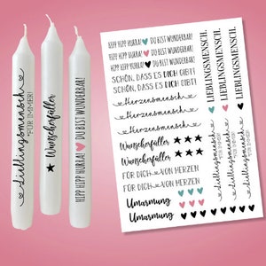 Candle tattoo foil - LIEBLINGSMENSCH - sayings to give away - for candles / ceramic DIN A4