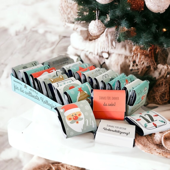 Adventskalender KOLLEGIN gefüllt mit 24x DANKE Weihnachtszeit, Selbermachen, Druckvorlage, Selbstliebe