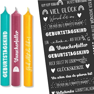 WHITE candles tattoo foil - BIRTHDAY - sayings to give away - for candles / ceramic DIN A4
