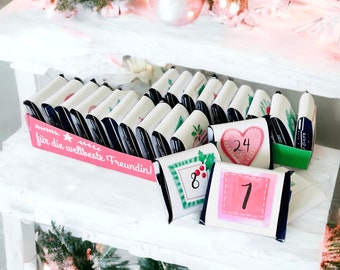 Adventskalender FREUNDIN BFE gevuld met 24x BEDANKT Kersttijd, DIY, printsjabloon, eigenliefde