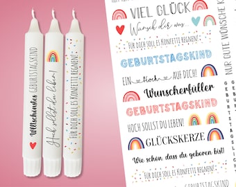 Kerzen Tattoofolie - GEBURTSTAG - Sprüche zum Verschenken - für Kerzen / Keramik DIN A4