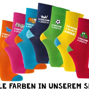 SCHOOL ENTRY Schoolchild socks GIFT for the sun and rainbow school bag image 5