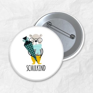 Schoolchild Button School Enrollment Gift School Cone Nerd Bear