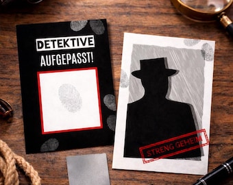 Scratch-off Detective Cards for Children's Birthday Parties | Scavenger Hunt Clues | Treasure Hunt Cards with Scratch-Off Stickers | Set of 10