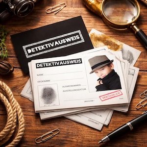 Insignia de detective para fiestas de cumpleaños infantiles | Artículos para búsquedas del tesoro | Accesorios para fiestas de detectives | Juego de 10