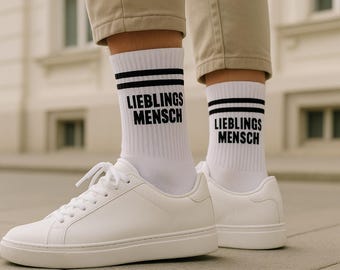 Favorite Person Socks | Gift for Best Friends | White Sports Socks with Saying | Funny Socks for Women & Men