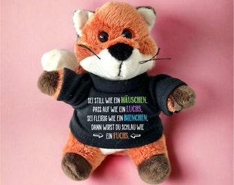 Cadeau d'ENTRÉE SCOLAIRE "Intelligent comme un renard" encouragement pour le cartable