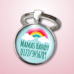 Rainbow emergency number pendant - emergency pendant - gift for starting school or starting kindergarten
