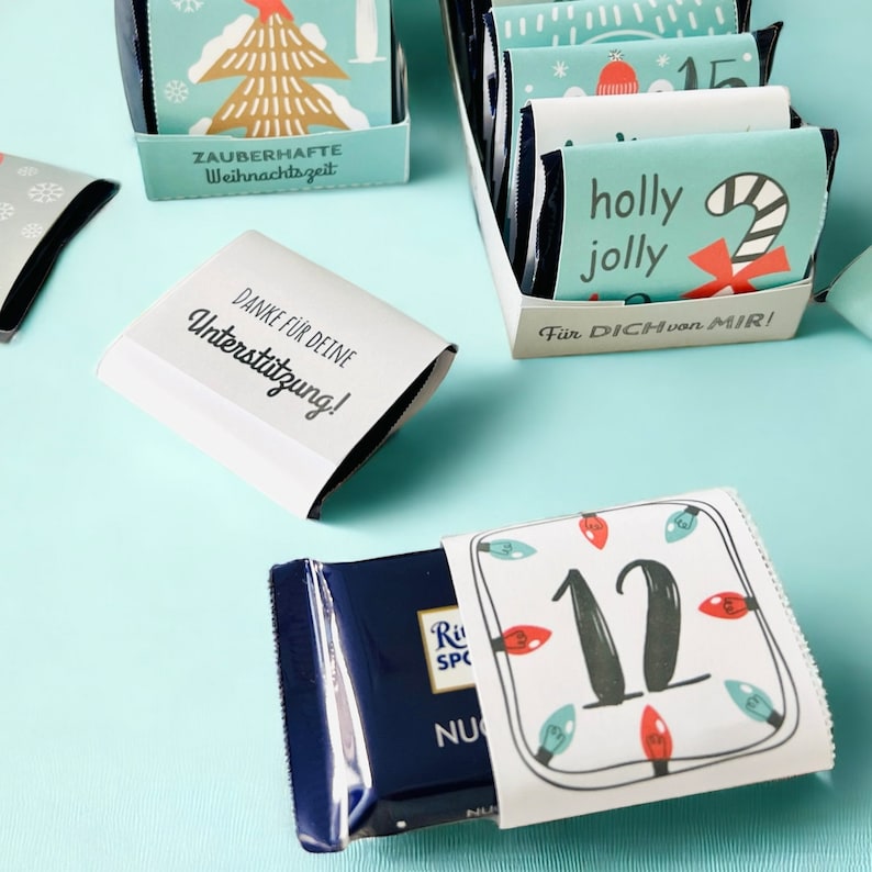 Advent calendar COLLEGINE filled with 24x THANK YOU Christmas time, DIY, print template, self-love image 2