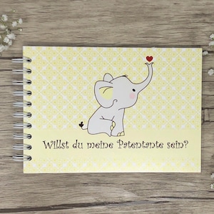 Livro dos padrinhos &quot;Quer ser minha madrinha/padrinho?&quot; - Elefante