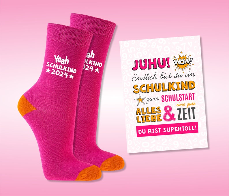 SCHOOL ENTRY Schoolchild socks GIFT for the sun and rainbow school bag image 7