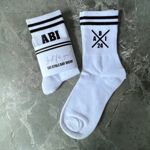 ABI Abschluss Tennissocken Abitur 2024 Abschluss 2024 bedruckte Socken Geschenk Bild 3