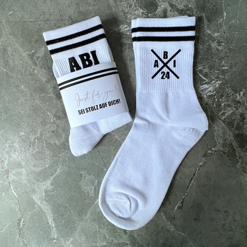 ABI graduation chaussettes de tennis Abitur 2024 graduation 2024 chaussettes imprimées cadeau image 3