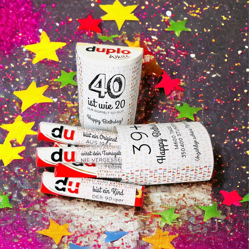 Download: 27 Duplo Banderolen 40. GEBURTSTAG, GESCHENK Bild 5