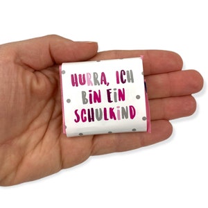 Décoration pour la rentrée scolaire "Hourra, je suis un écolier" banderoles en chocolat rose
