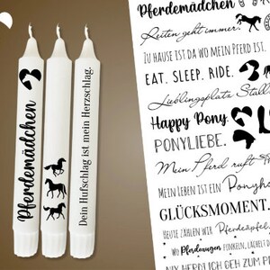 Candle tattoo foil - HORSES - sayings to give away - for candles / ceramics DIN A4