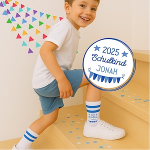 SCHOOL ENROLLMENT Schoolchild socks personalized with name, back to school outfit, GIFT for the school cone