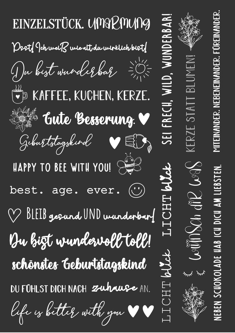Weiße Kerzen Tattoofolie Sprüche zum Verschenken für Etsy.de