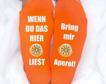 Muttertag - Geschenk Auszeitsocken „Bring mir Aperol", Entspannung, Sprüchesocken