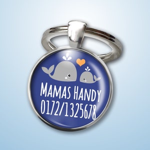 Children's pendant emergency number whale - emergency pendant - gift for starting school or starting kindergarten