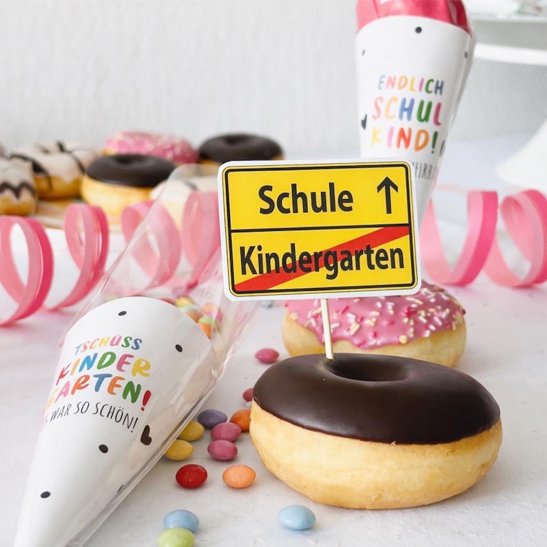 Mini coni scolastici fai da te: regalo di addio per l'asilo, decorazione per il primo giorno di scuola, creazione di piccoli coni scolastici, bomboniere per il primo giorno di scuola immagine 7