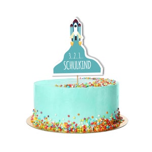 DIY Cake Plug SCHOOL ROCKET Caketopper Écolier Hurrah School