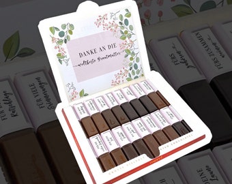 Conjunto de pegatinas personalizables | Demuestra tu amor con Merci Chocolate | ¡Sorprende a mamá, papá, hermana, hermano y más!