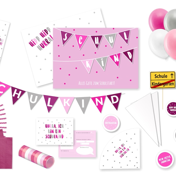 Get ready to party: School enrollment party in pink for your school child!