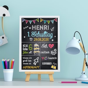 School enrollment board, milestone board for starting school, colorful design