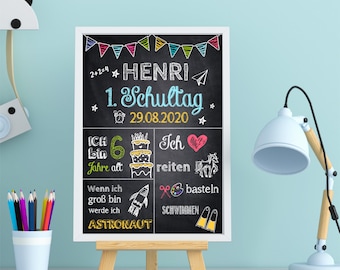 School enrollment board, milestone board for school enrollment, colorful design
