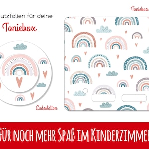 Ladestationsticker und Schutzfolie passend für Toniebox - Regenbogen