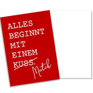 Postkarte Match Valentinstag Geschenk Karte Valentinskarte Postkarte Liebe Tinder