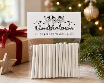 DIY Printable Advent Calendar | 24 Lucky Tickets with Positive Sayings | Gift for Loved Ones | PDF Download