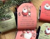 DIY Adventskalender Download | Lustiges unnützes Wissen | Banderolen für Ritter Sport Minis | Schoko-Adventskalender zum Selbermachen