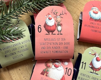 Calendario de Adviento DIY | Curiosidades divertidas e inútiles | Envoltorios para Ritter Sport Minis | Calendario de Adviento de Chocolate DIY