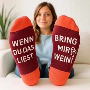 Calcetines de vino divertidos: "¡Si estás leyendo esto, tráeme vino!" – Idea de regalo para amantes del vino, Día de la Madre y Día del Padre.