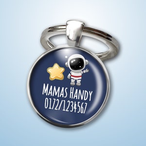 Astronaut emergency number pendant - emergency pendant - gift for school enrollment or kindergarten entry