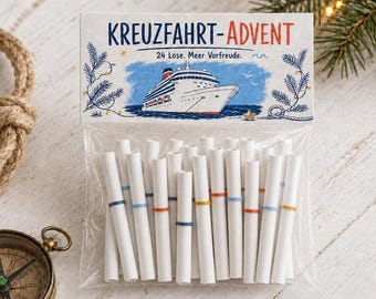 Kreuzfahrt Countdown & Adventskalender – 24 Lose zum Ausdrucken, Geschenk für Kreuzfahrtfans